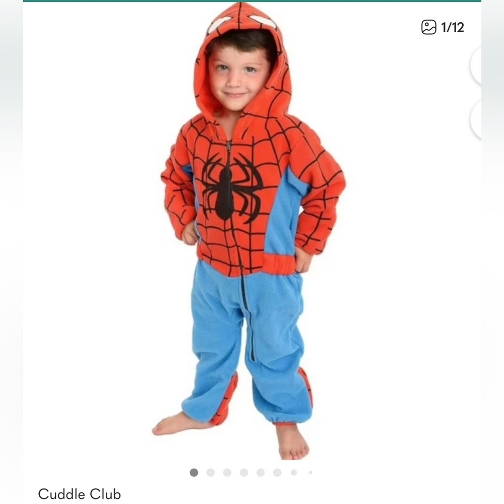 Red and Blue Spider-Themed Kids One Piece